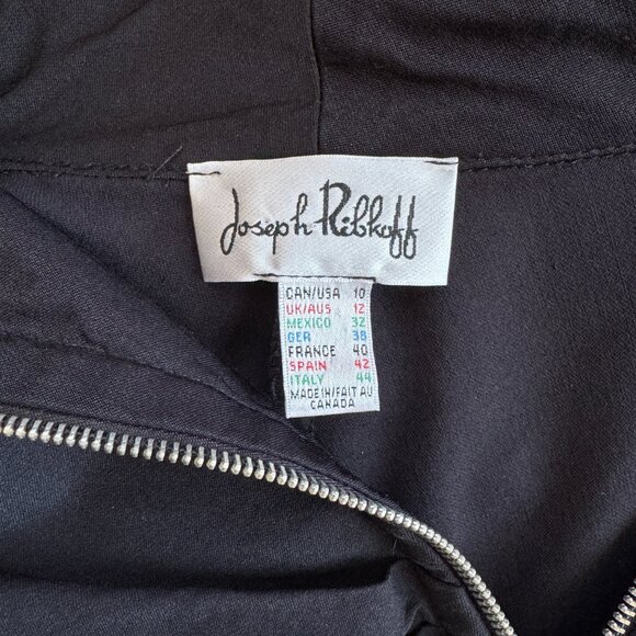 Joseph Ribkoff Vintage Black Zip Front Dress - 10 - Picture 5 of 6